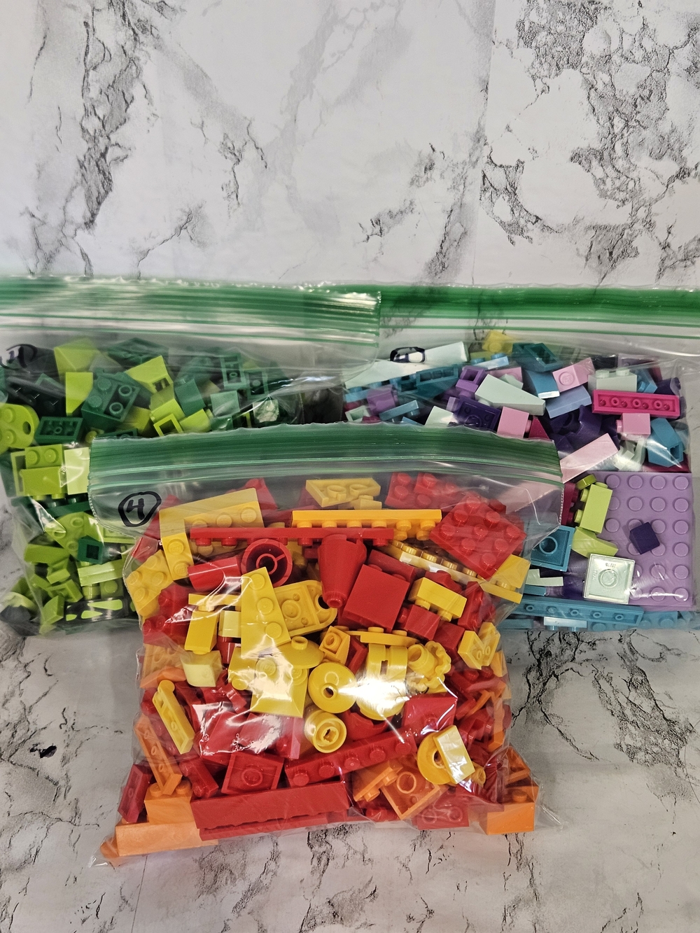 Lego Mixed Bright Brick Lot N.4 - Red Yellow Orange